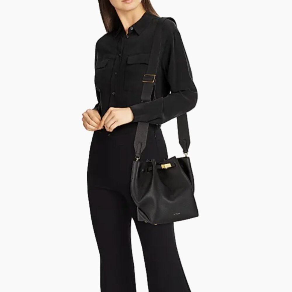 DeMellier  New York Leather Bucket Bag in Black Leather, Gold Hardware - Picture 4 of 16